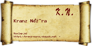 Kranz Nóra névjegykártya