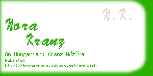 nora kranz business card